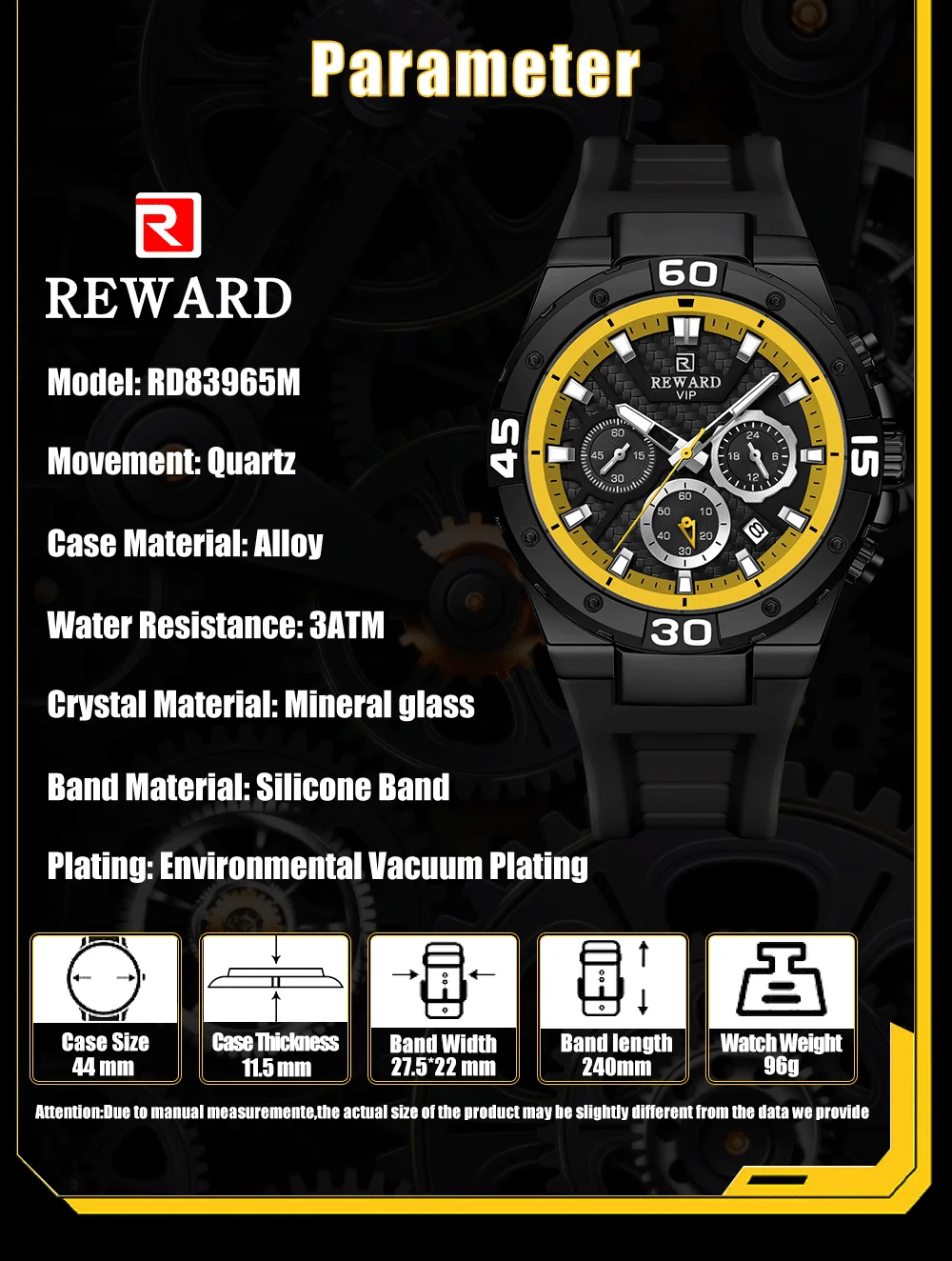 Wholesale REWARD RD83965M Chronograph Quartz Watches Auto Date
