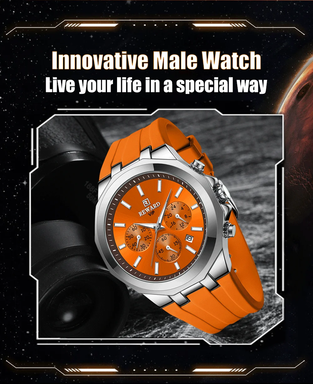 REWARD VIP Watch for Men Custom Luxury Fashion Silicone Sport Watches RD83966M