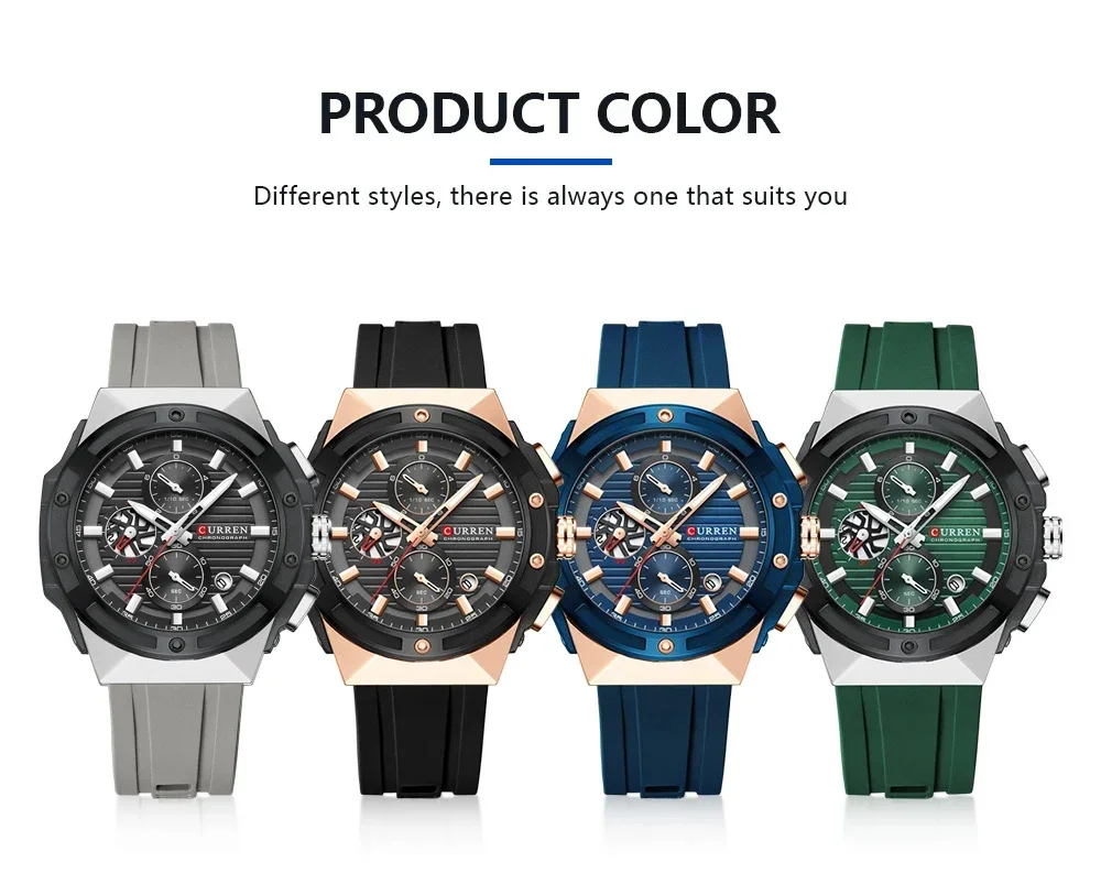 Curren 8462 Men's Chronograph Watch Front View