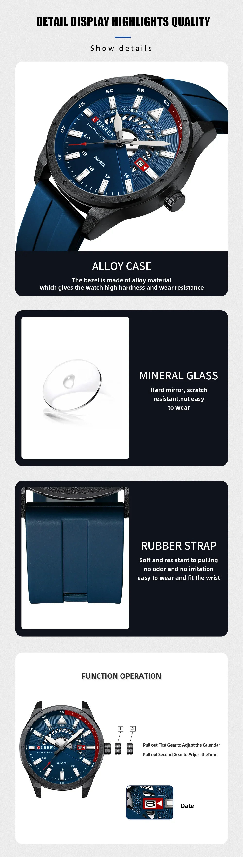Wholesale CURREN 8421 Men's Minimalist Waterproof Sport Watches
