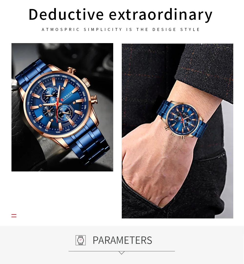 Curren 8351 Fashion Casual Men Quartz Chronograph Luxury Watches