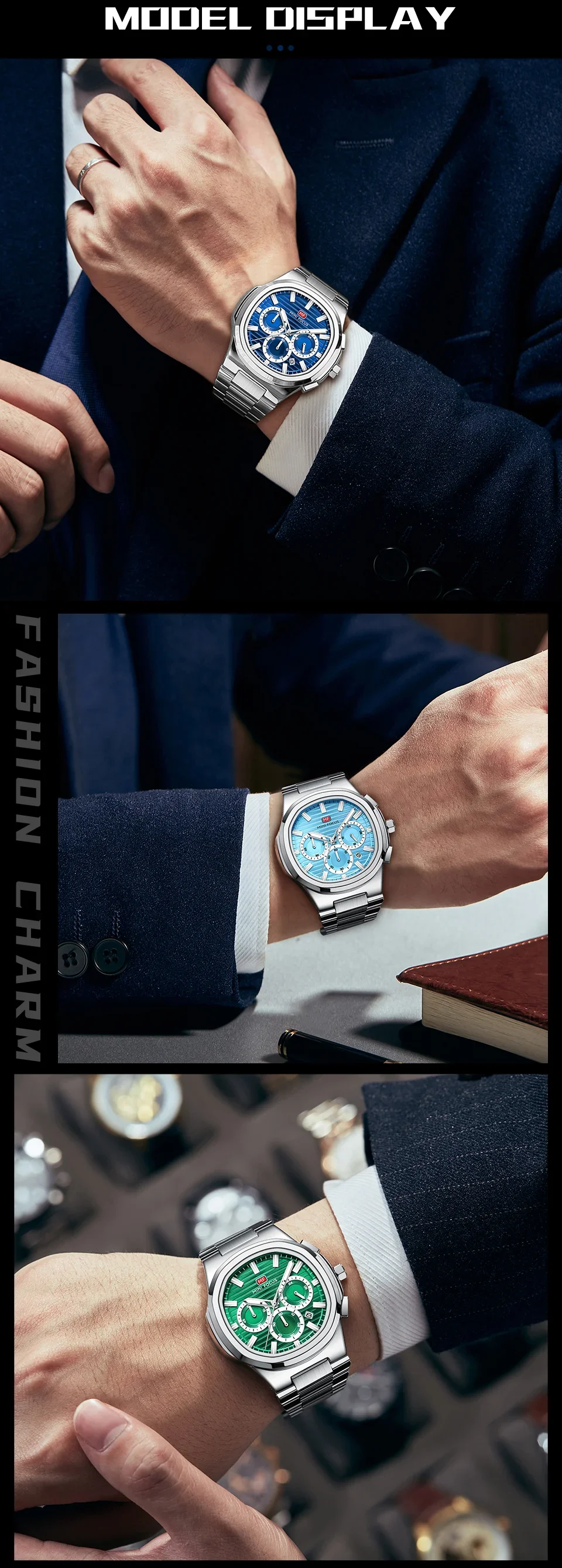 MINI FOCUS MF0610G Wholesale Men's Business Quartz Watch&ndash;Ready to Ship Luminous Multi-Function Watches