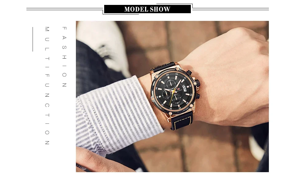 MF0175G MINI FOCUS Men's Fashion Quartz Watch | Leather Strap Date Chronograph Wholesale