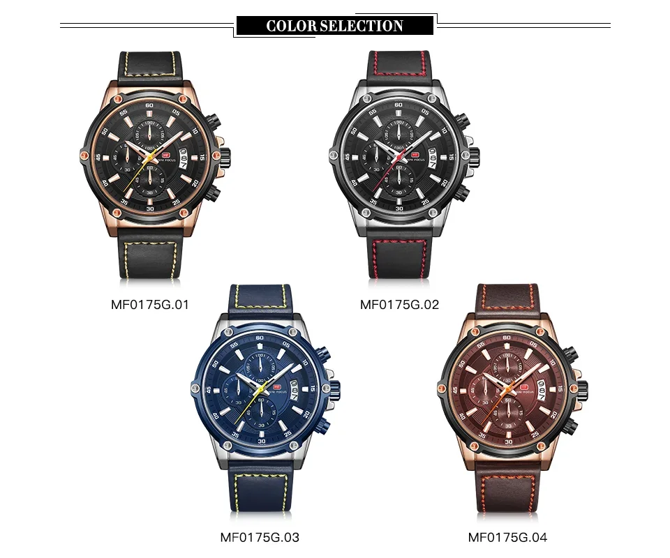 MF0175G MINI FOCUS Men's Fashion Quartz Watch front view