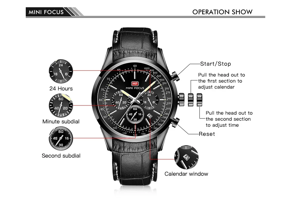 MF0116G waterproof wristwatch in action