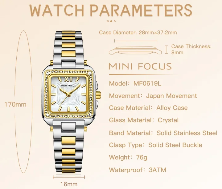 Rhinestone detailing on the watch face