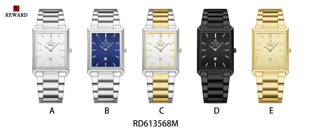 REWARD Prime Watch RD613568M showing brushed steel band