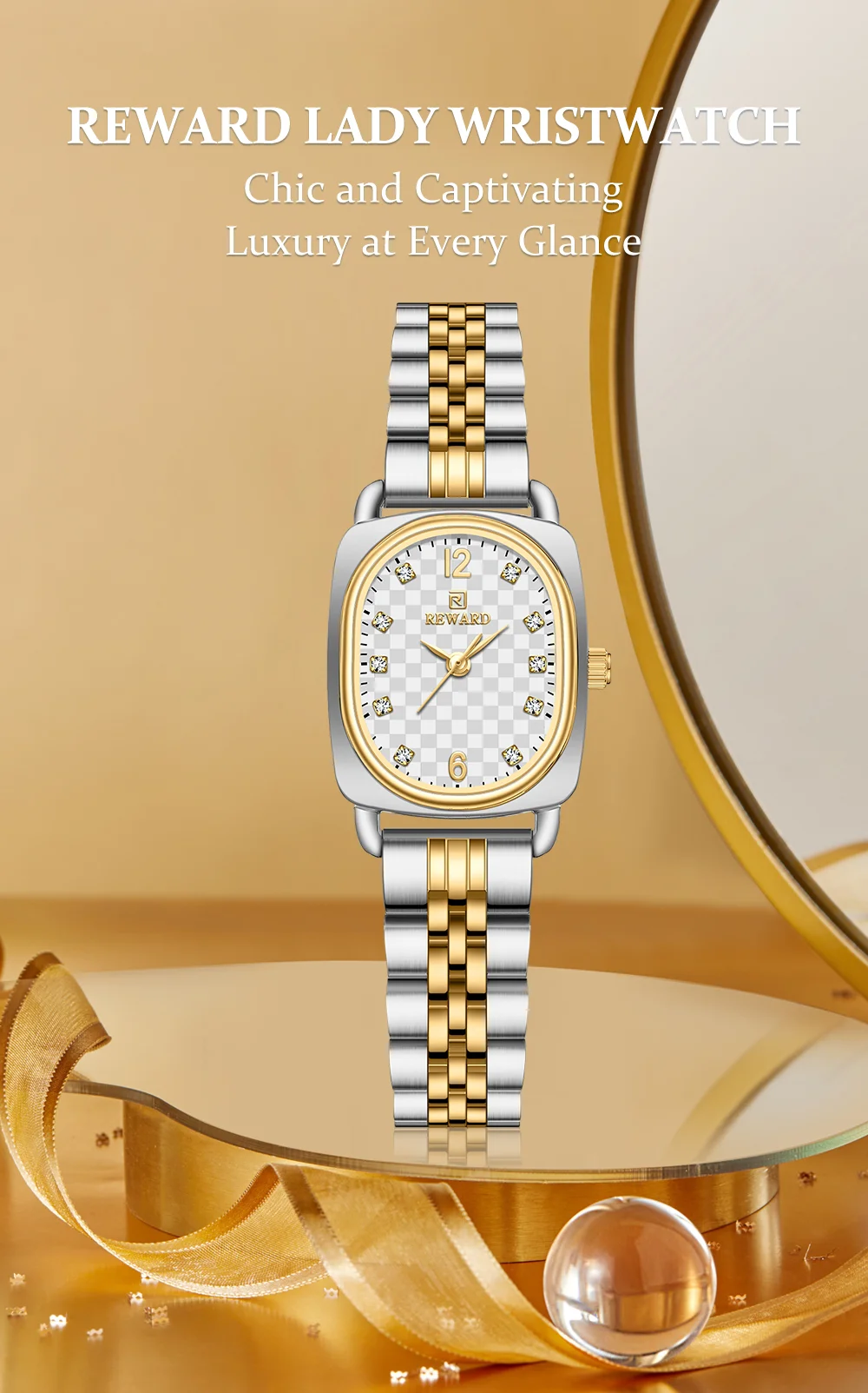 Reward RD212060L Vintage Square Women Gift Watch Minimalist High Quality Quartz Watch