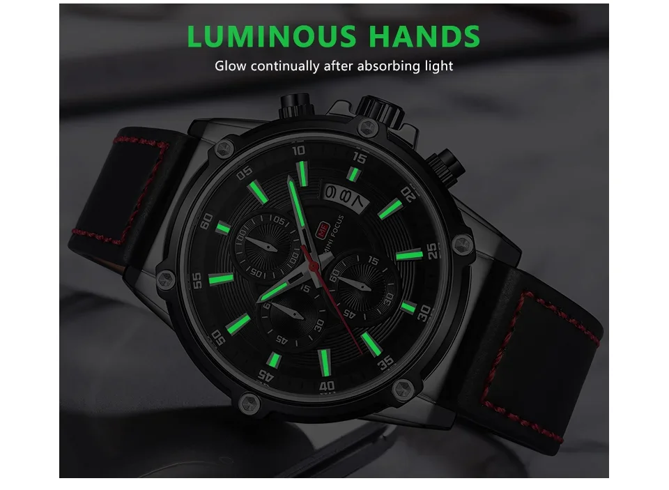 MF0175G MINI FOCUS Men's Fashion Quartz Watch | Leather Strap Date Chronograph Wholesale