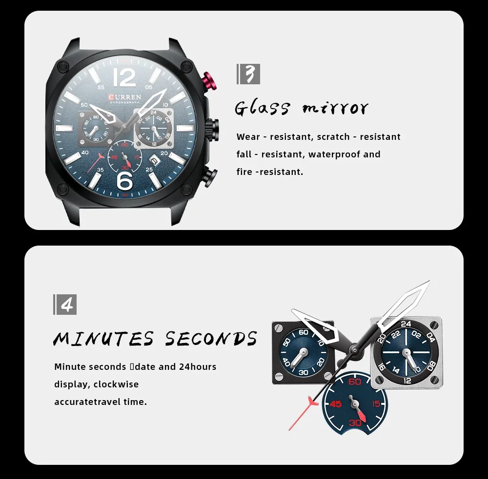 Curren 8398 watch gift box packaging