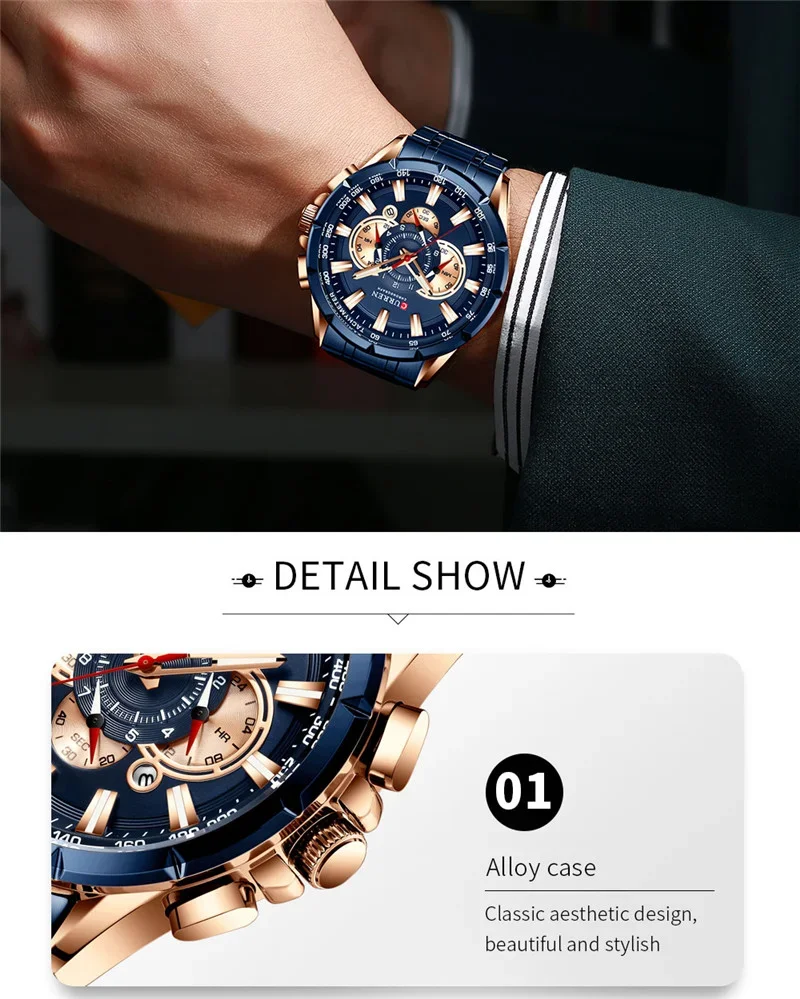 CURREN Original Factory Dropship 8363 Factory Wholesale Chronograph Watch
