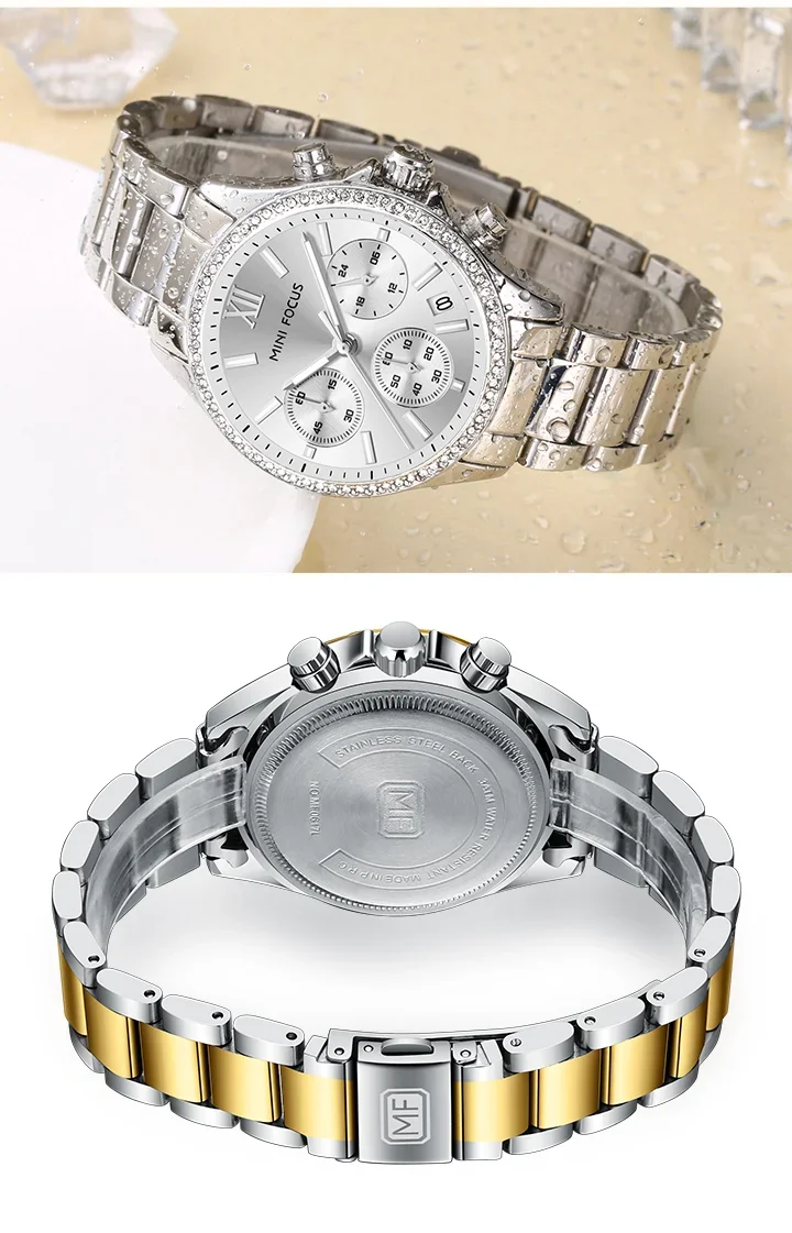 MINI FOCUS MF0617L Elegant Women's Stylish Multifunction Quartz Watch