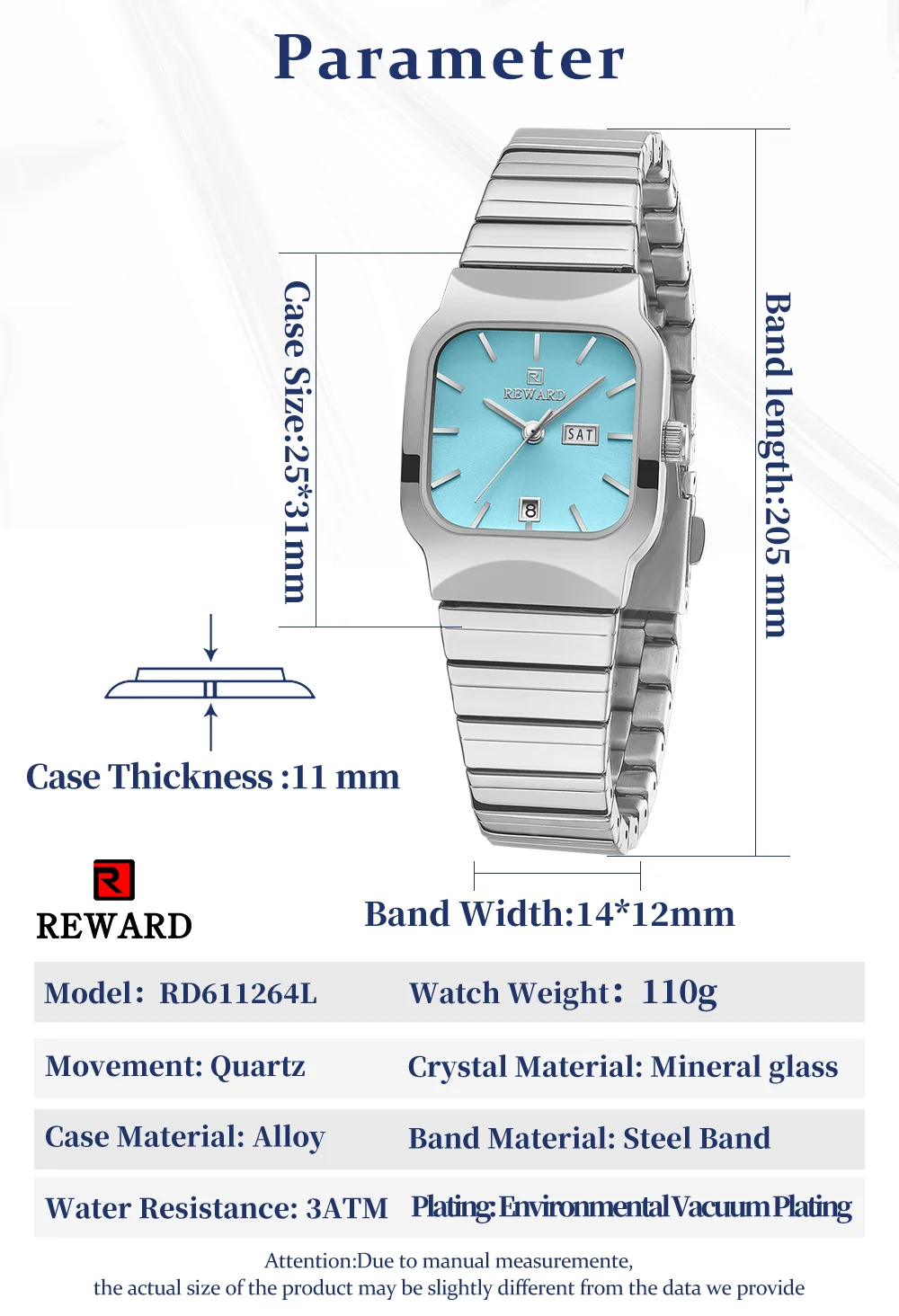 REWARD RD611264L Casual Gift Women Stylish Simple Watch Auto Date
