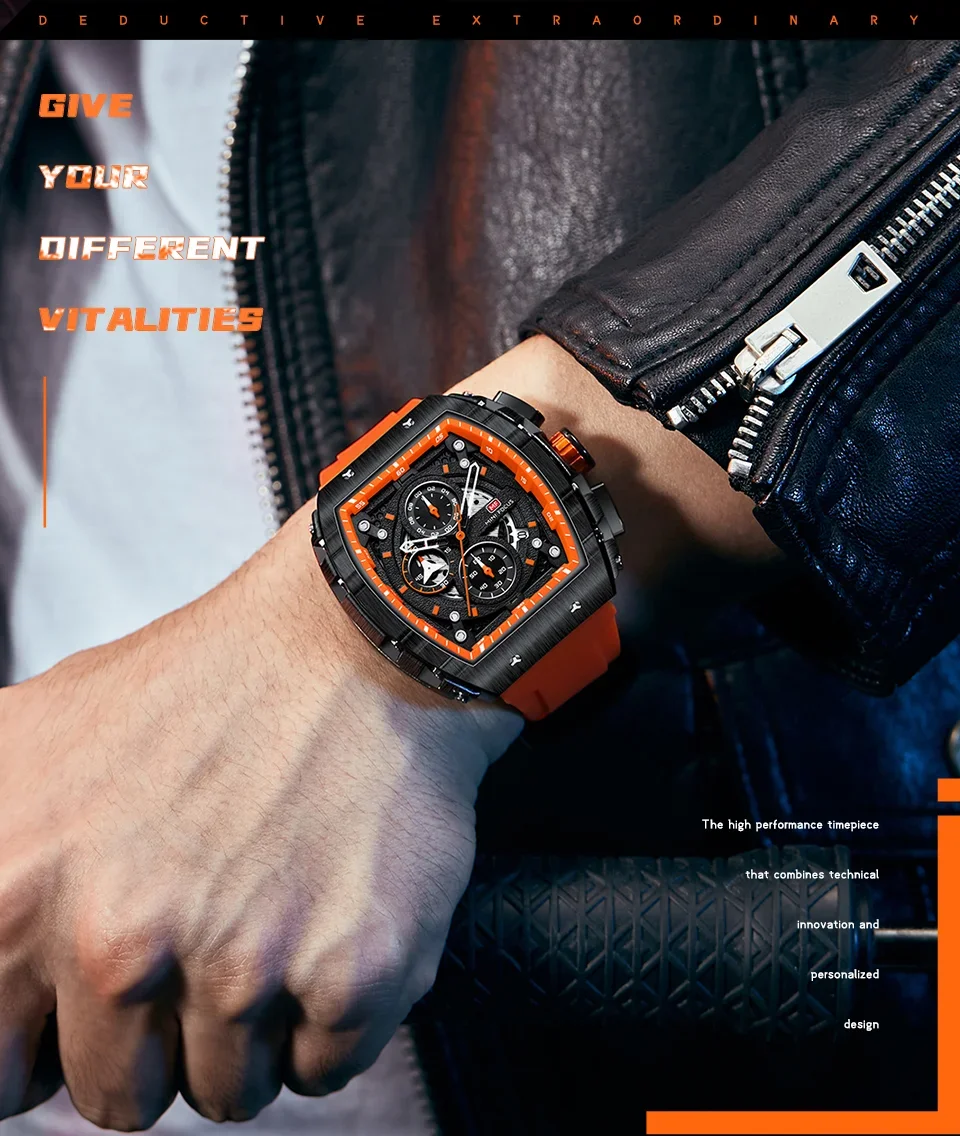 MINI FOCUS MF0399G Original Luxury Men Chronograph Quartz Watches
