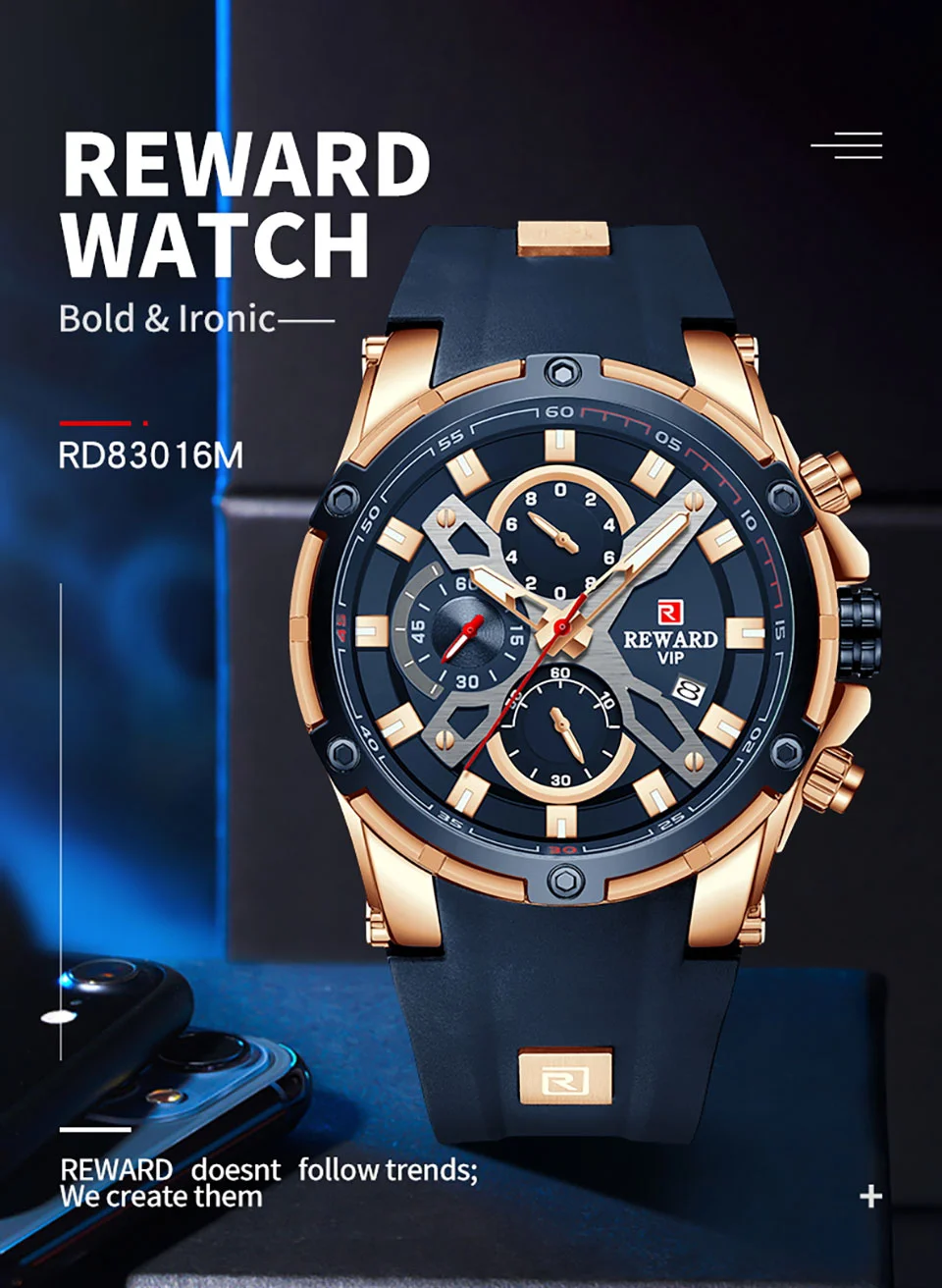 Reward Mens Watches RD83016M Luxury Chronograph Sport Watch