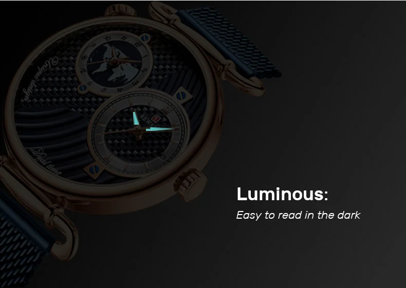 REWARD RD62002M watch with luminous dial glowing in the dark