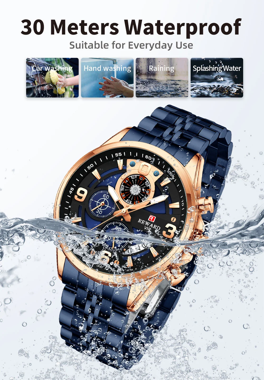 REWARD VIP RD81057M Wholesale Men's Chrono Sports Steel Watches