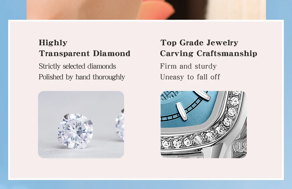 Reward RD212061L Waterproof Square Diamond Lady Bracelet Luxury Dress Watch