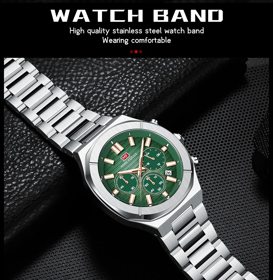 MINI FOCUS MF0612G Wholesale Quartz Chronograph Men's Watch with Luminous Hands & Calendar–Bulk Supplier