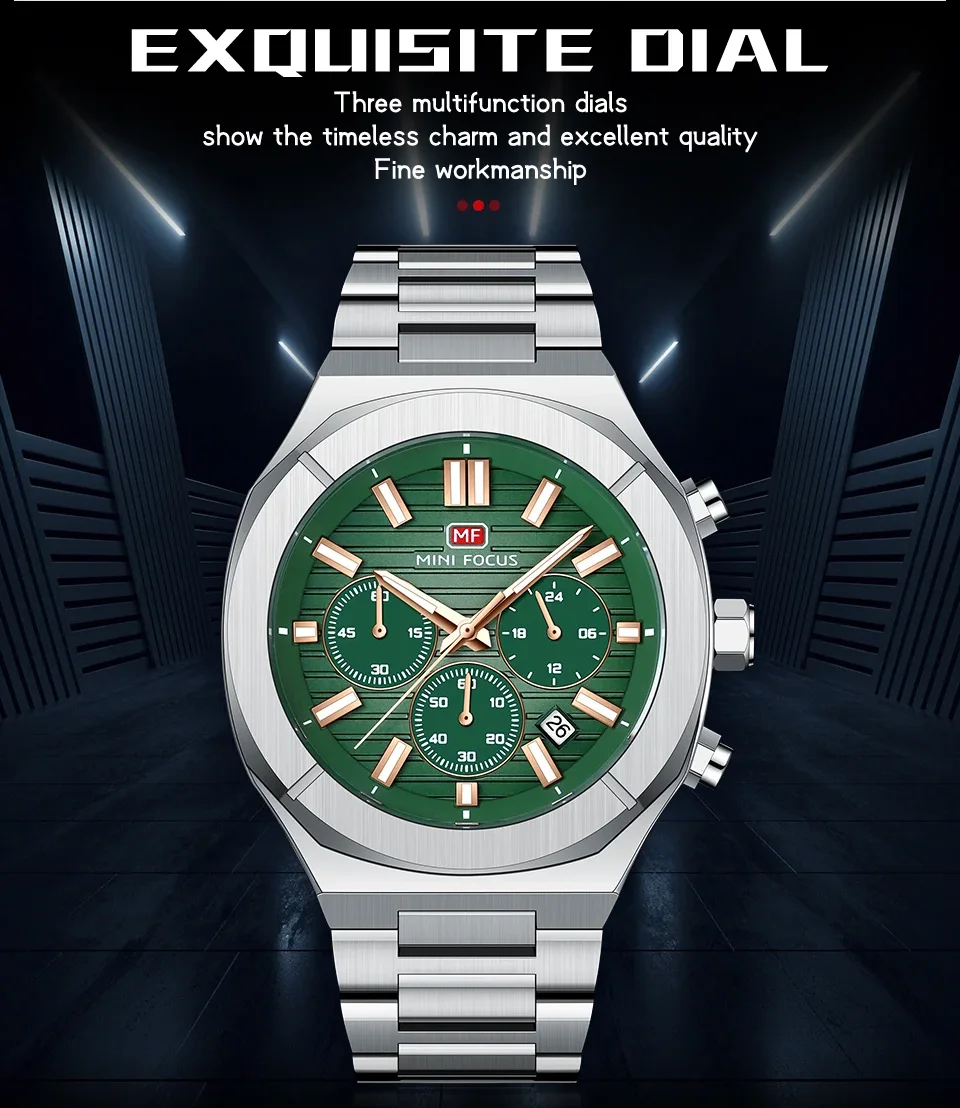 MINI FOCUS MF0612G Wholesale Quartz Chronograph Men's Watch with Luminous Hands & Calendar–Bulk Supplier