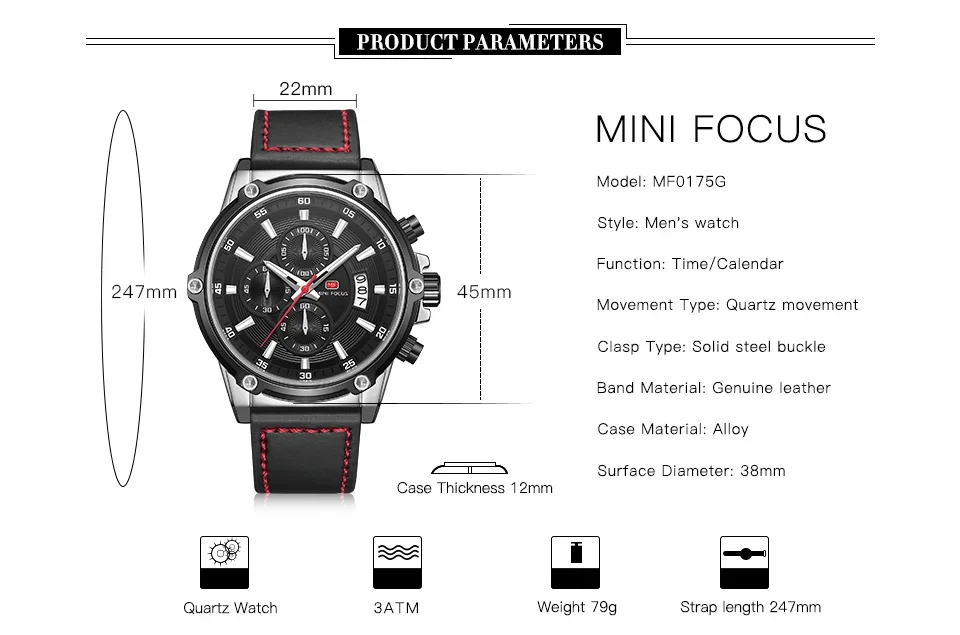 MF0175G watch on leather strap in a business setting