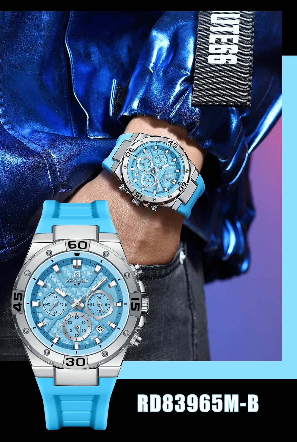Wholesale REWARD RD83965M Chronograph Quartz Watches Auto Date