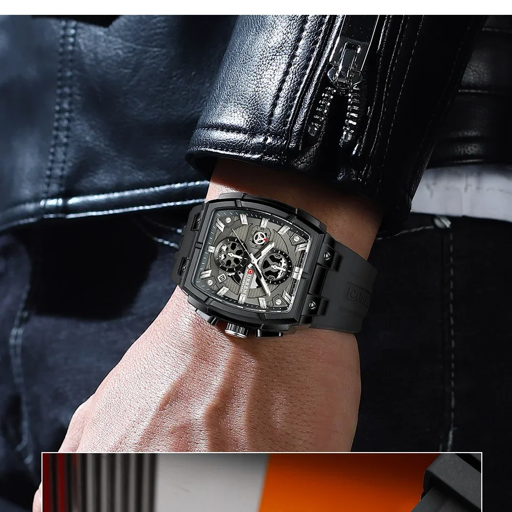 CURREN 8488 Men's Waterproof 3-Subdial Chronograph Watch