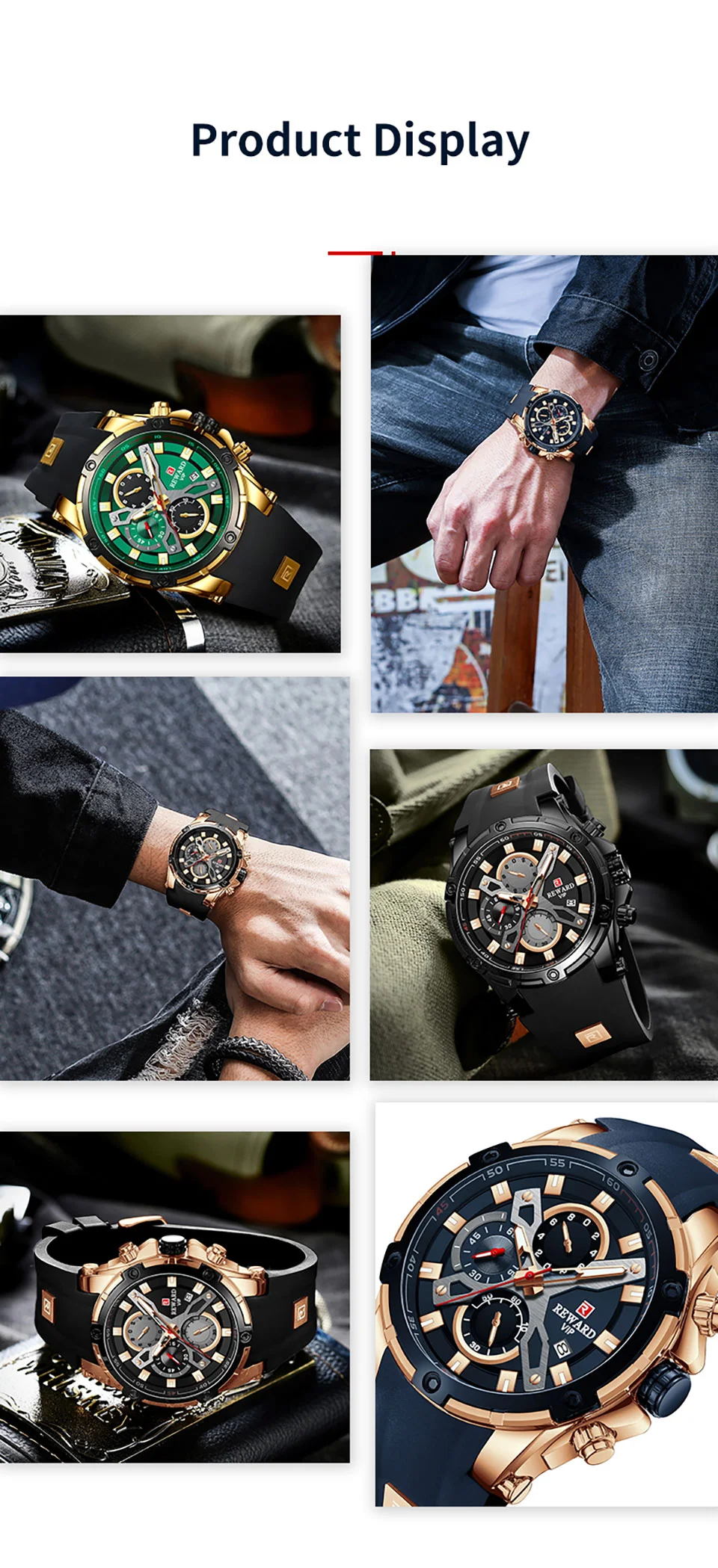 Reward Mens Watches RD83016M Luxury Chronograph Sport Watch