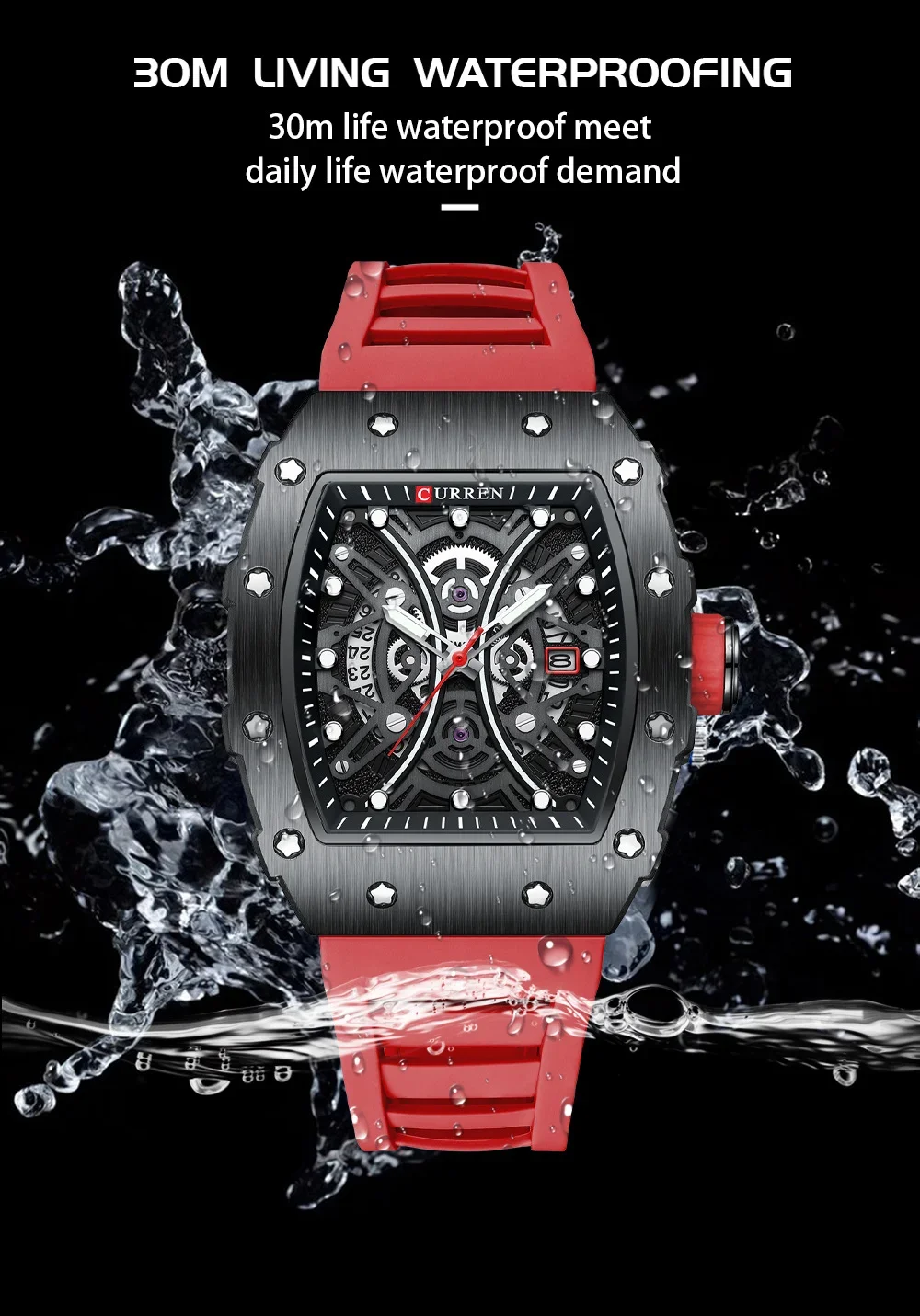 Curren 8438 Fashion Casual Sport Quartz Watch For Men|30M Water Resistant