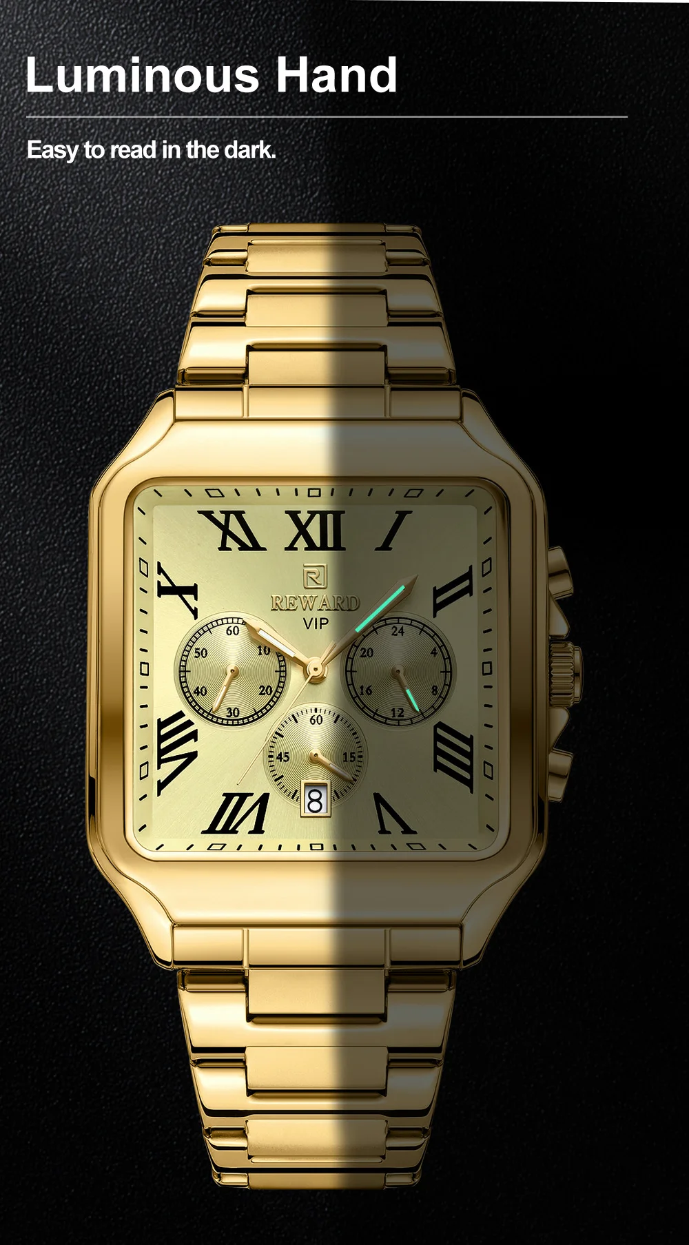 REWARD RD812265M Quartz Square Chronograph Watch Supplier-5 Color