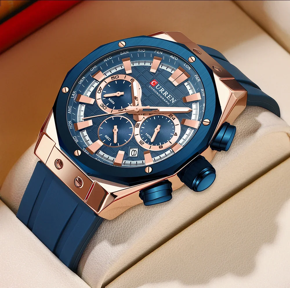 In Stock Bulk Wholesale CURREN 8464 Sport Chronograph Men Watch Dropshipping