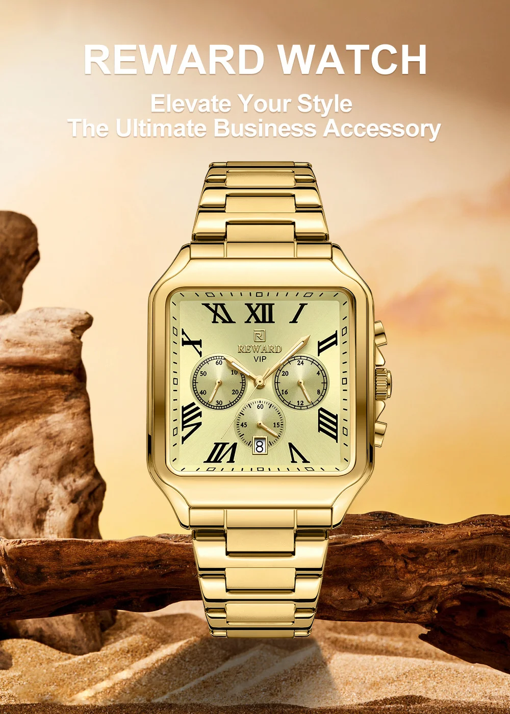 REWARD RD812265M Quartz Square Chronograph Watch Supplier-5 Color