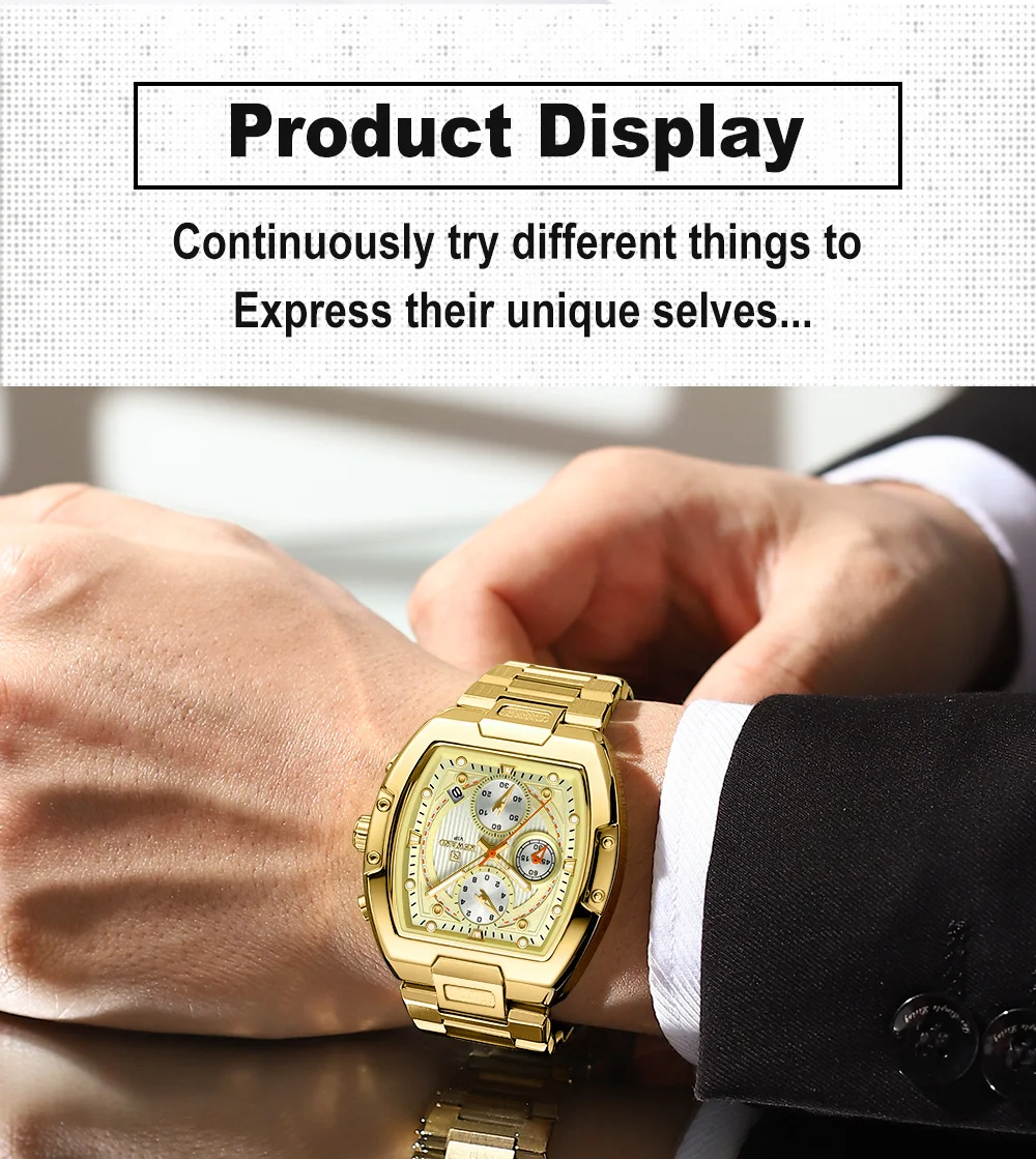 REWARD RD812264M Men's Tonneau Chronograph Quartz Watch Supplier