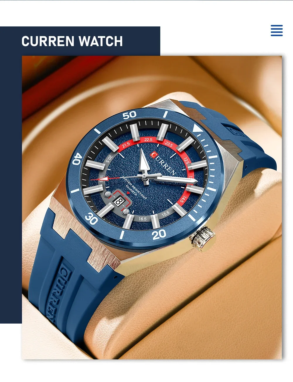 CURREN 8491 Minimalist Silicone Strap Men's Watch|30M Water Resistant