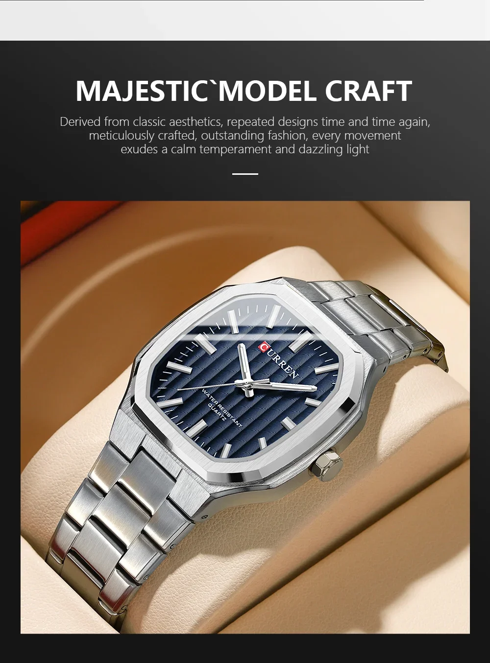 Curren 8458 men's watch packaging and wholesale