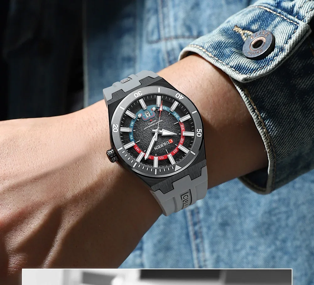 CURREN 8491 Minimalist Silicone Strap Men's Watch|30M Water Resistant