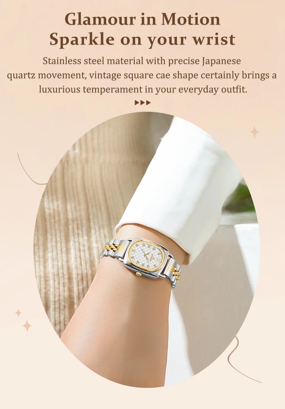 Reward RD212060L Vintage Square Women Gift Watch Minimalist High Quality Quartz Watch