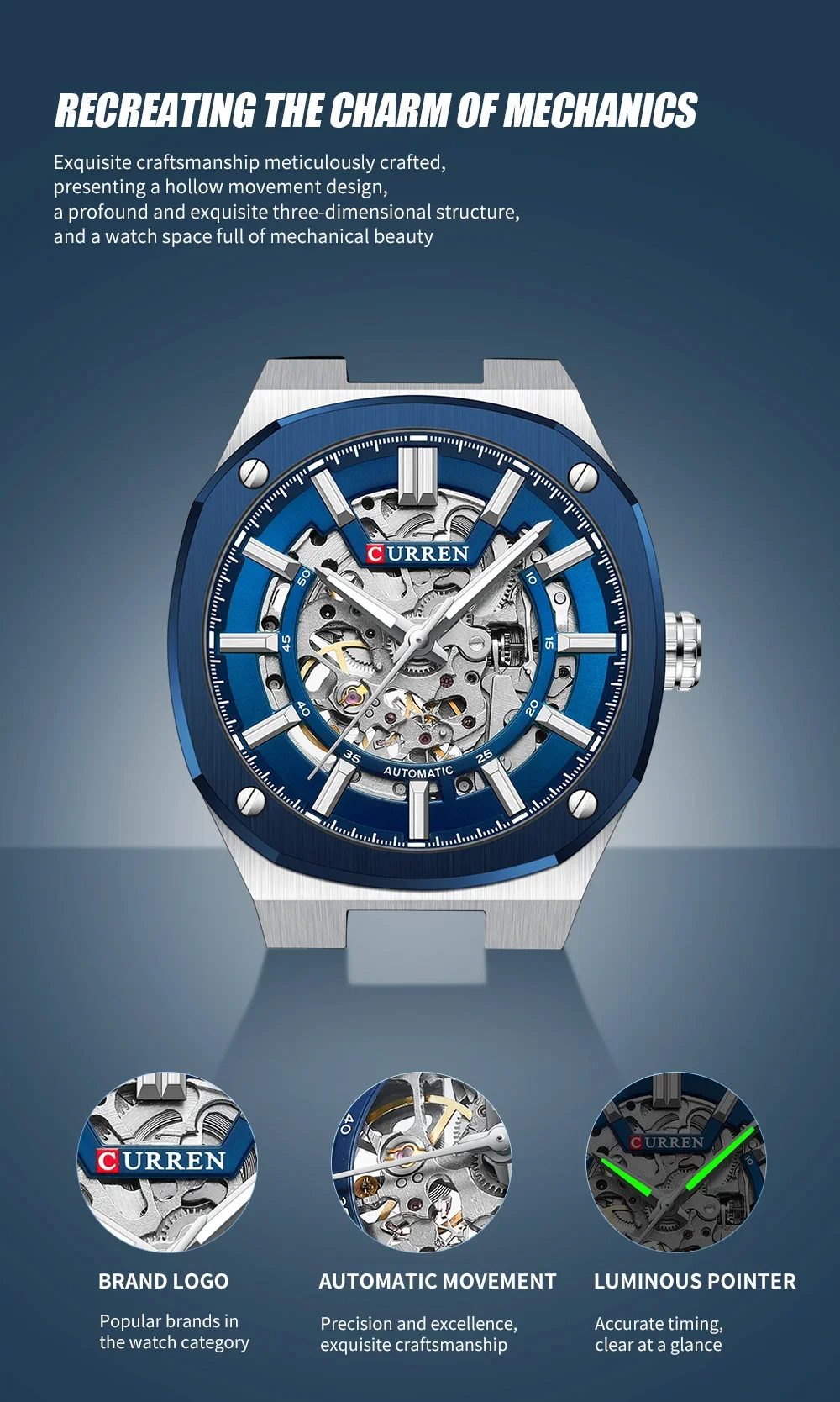 Curren 8485 with Silicone Strap
