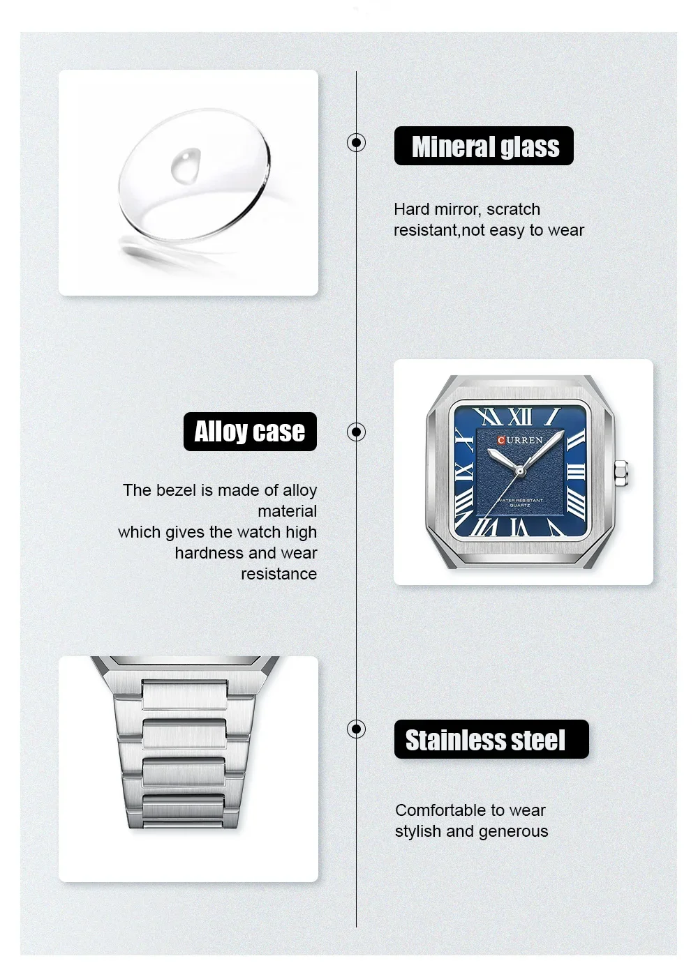 Stainless Steel Band of Curren 8482