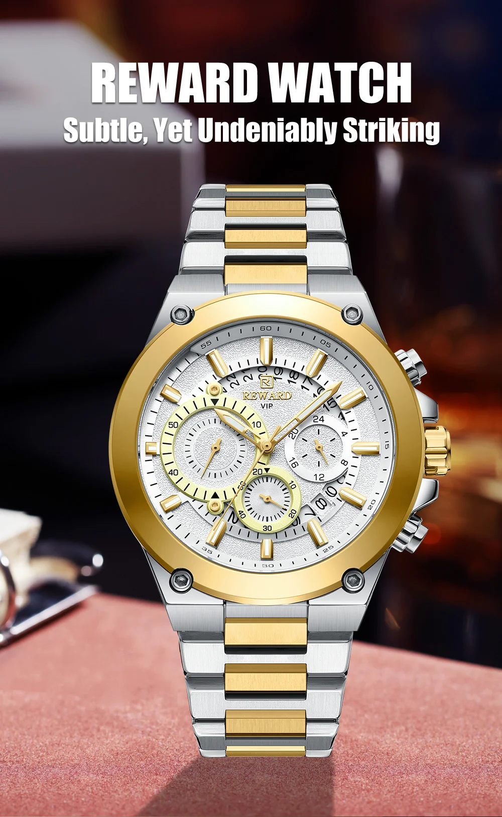 REWARD VIP Men's Watch RD812259M Chronograph Quartz Watches Auto Date