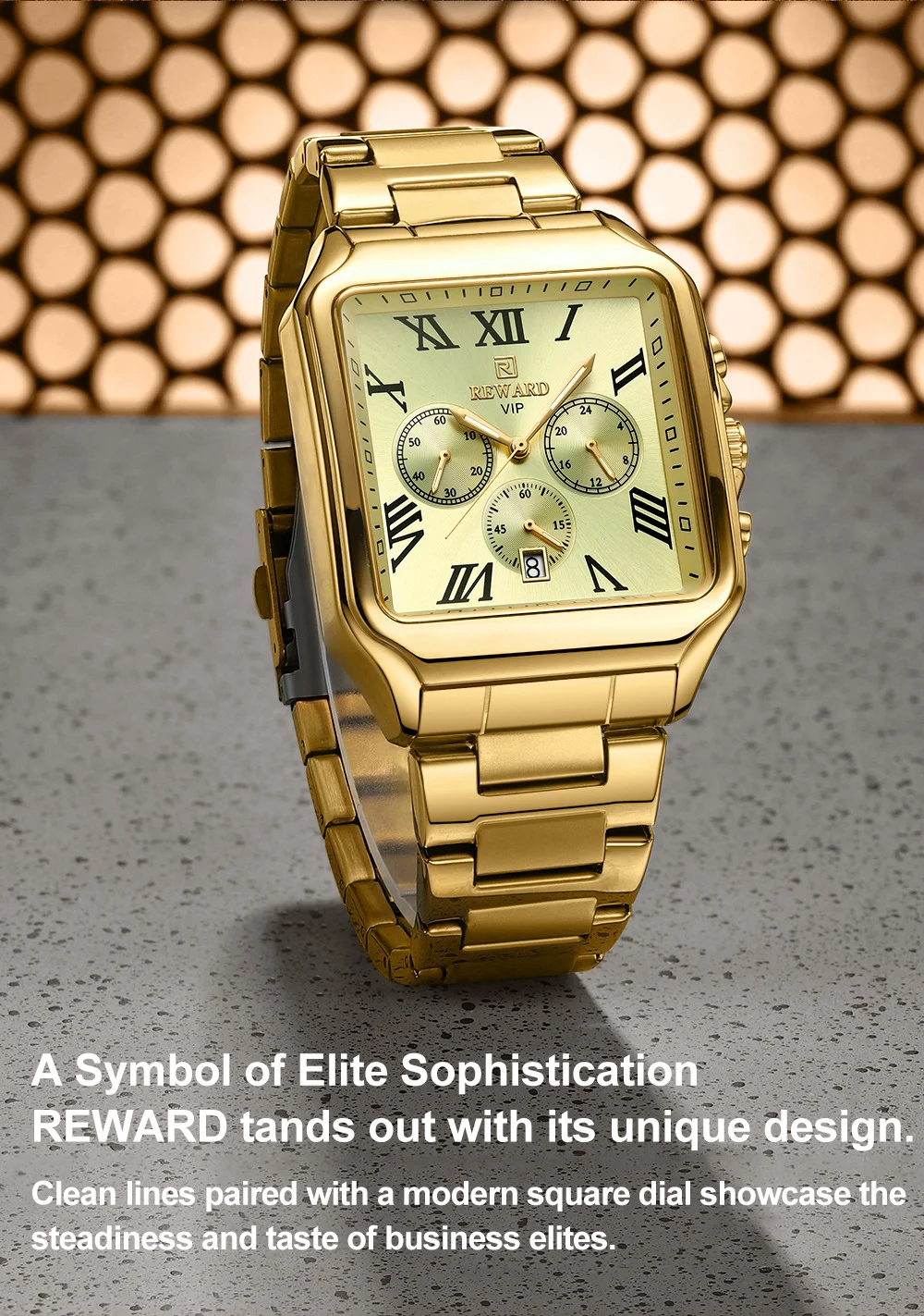 REWARD RD812265M Quartz Square Chronograph Watch Supplier-5 Color