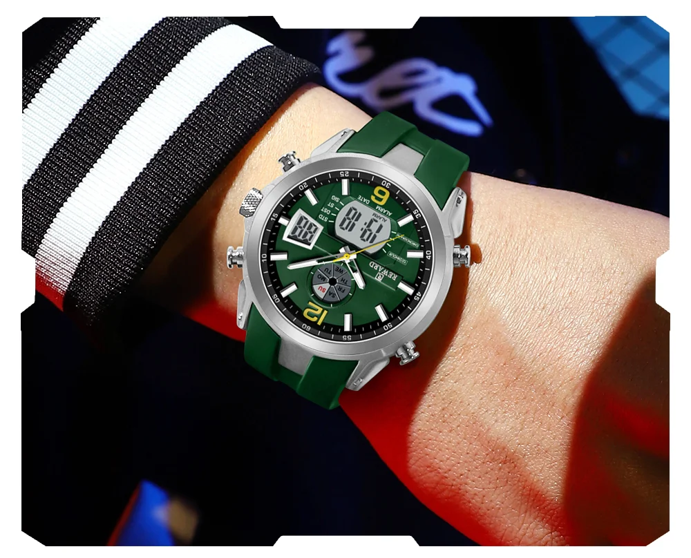 REWARD RD53254M Men Multifunctional Night Light Electronic Watch