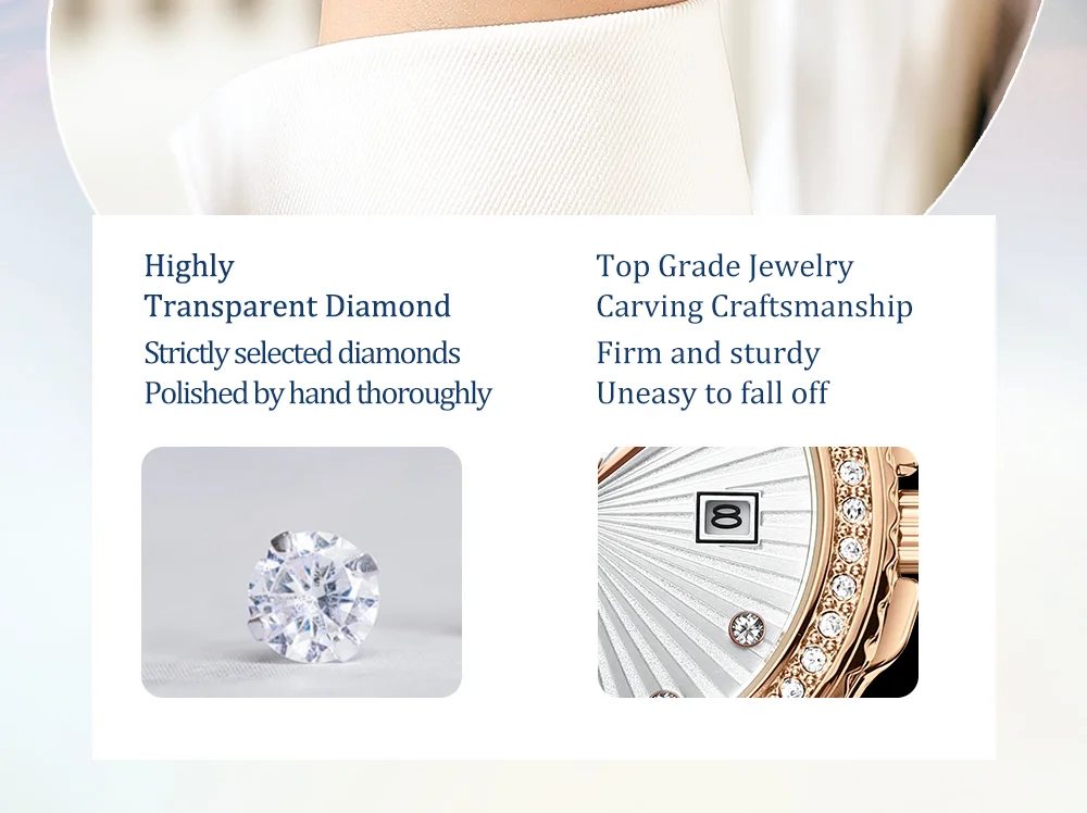 REWARD RD231780L Women Fashion 30 Meters Waterproof Diamond Quartz Watch