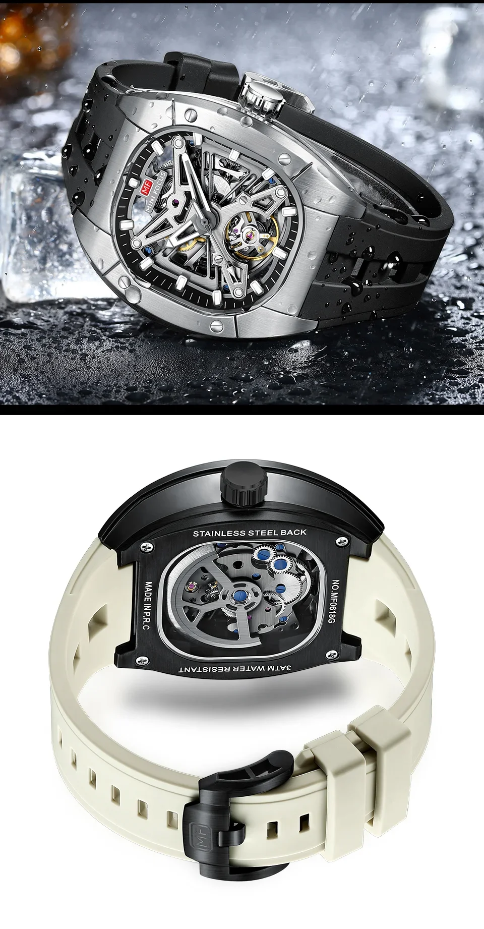 MINI FOCUS MF0618G Men's Fashion Automatic Mechanical Wristwatch