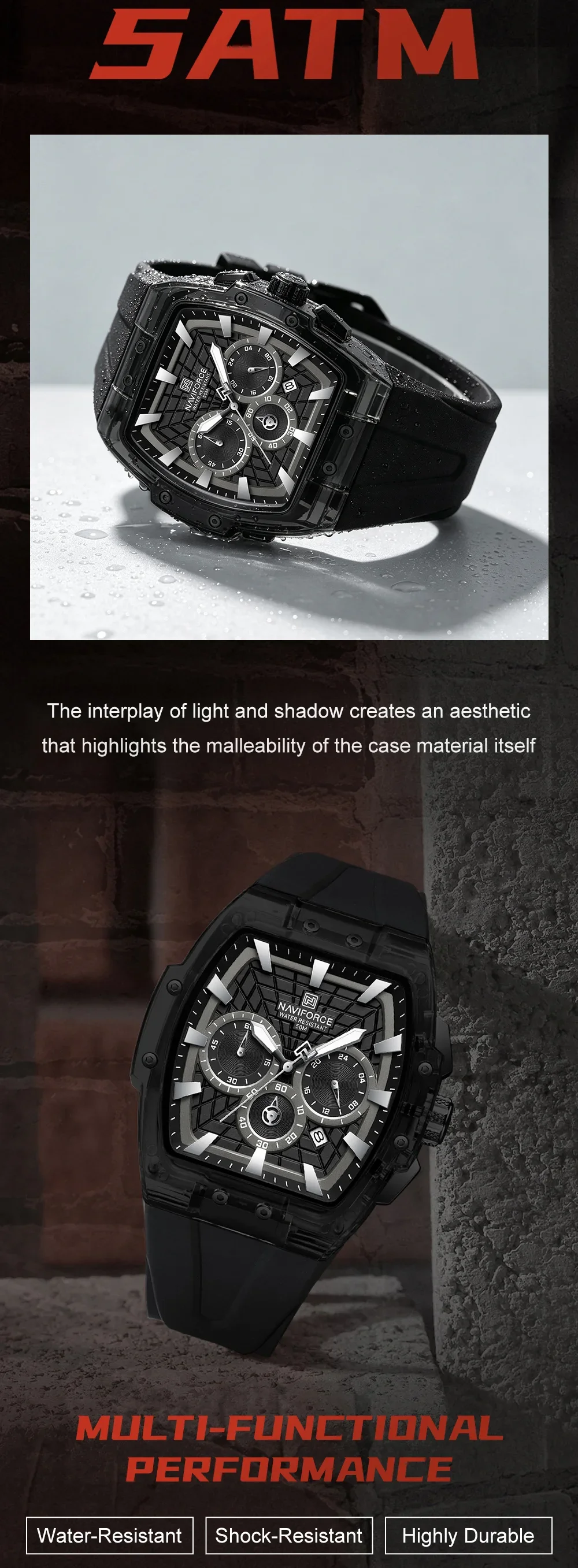 Original Factory Naviforce NF6113 Quartz Chronograph Men's Quartz Watches
