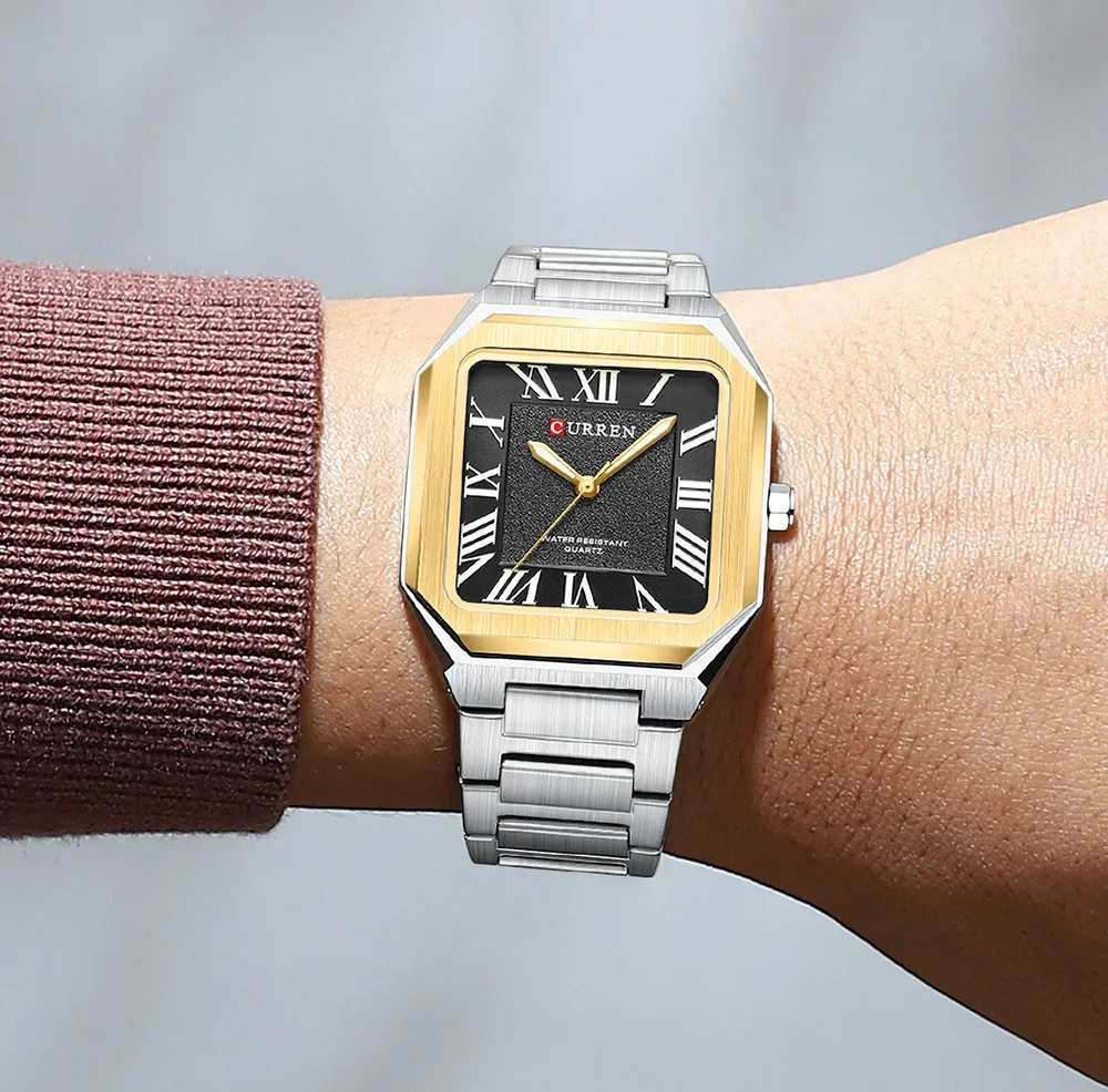 Wholesale CURREN 8482 Men's Luxury Square Watch – Roman Numeral Dial & 30M Waterproof