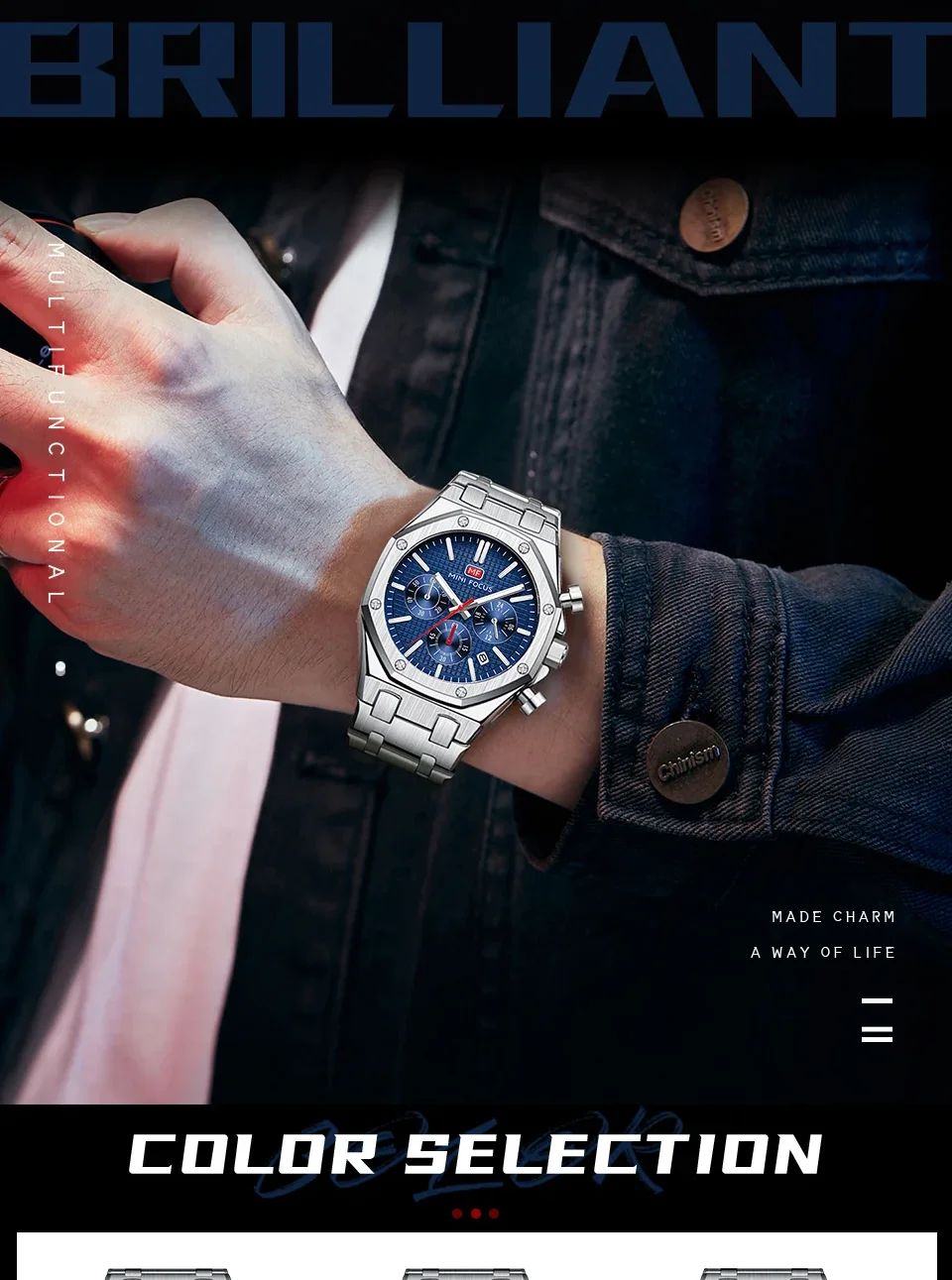 MINI FOCUS MF0609G Wholesale Business Quartz Men's Watch – Ready to Ship Luminous Chronograph Watches