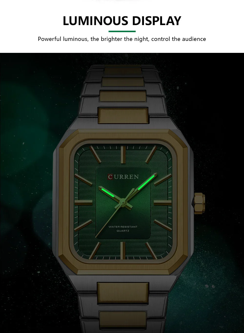 CURREN 8457 Wholesale Square Stainless Steel Quartz Men's Watch