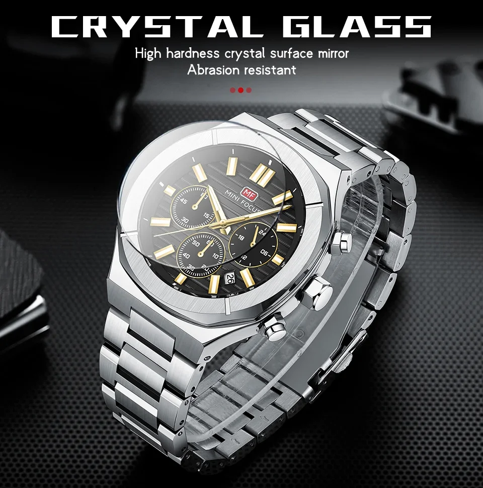 MINI FOCUS MF0612G Wholesale Quartz Chronograph Men's Watch with Luminous Hands & Calendar–Bulk Supplier