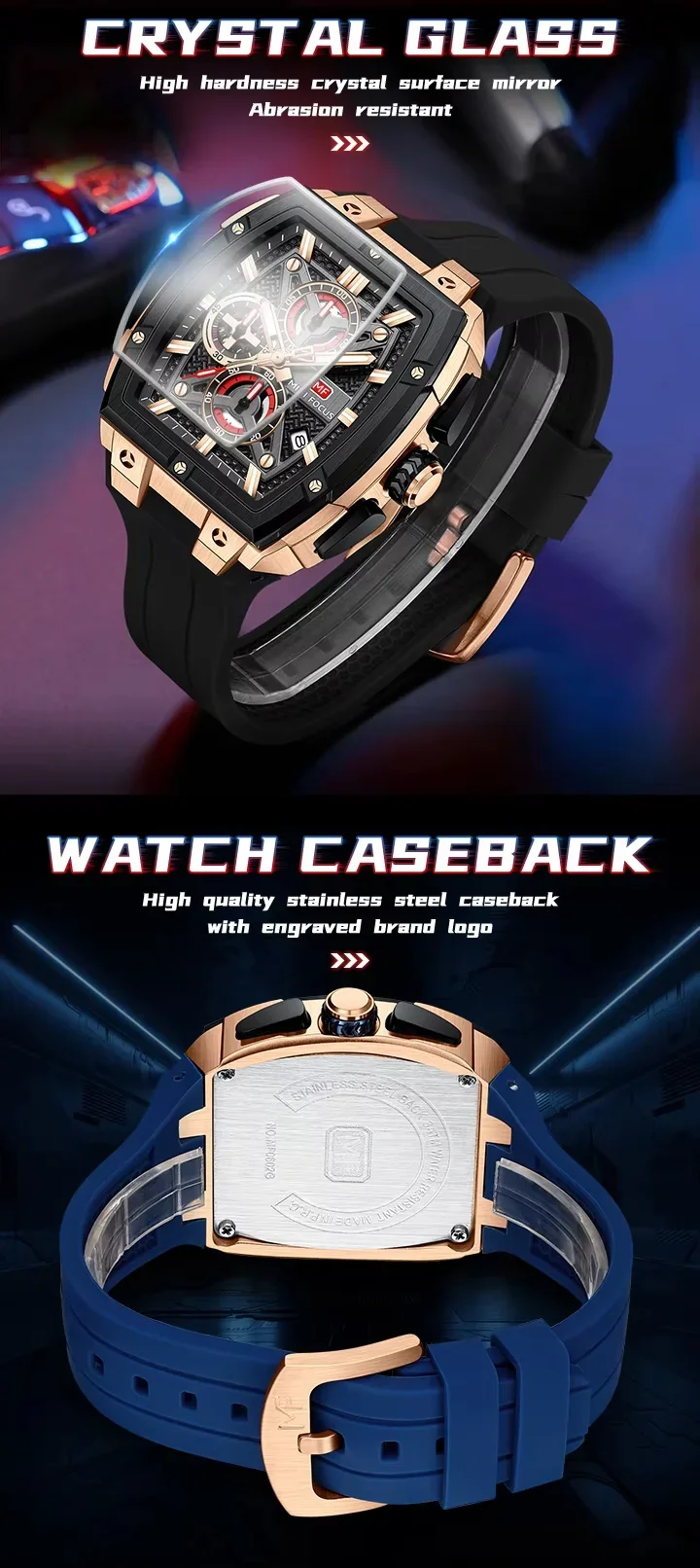 MINI FOCUS MF0602G Multilayer Skeleton Men's Watch Bulk Wholesale